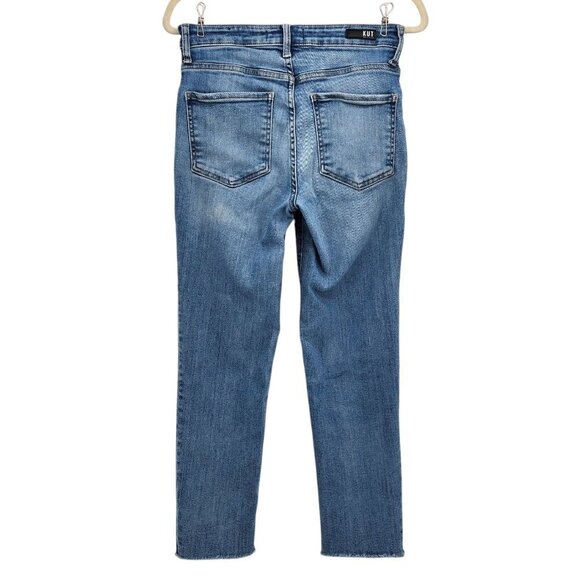 Kut From The Kloth Rachael Fab Ab Mom Jean Button Fly High Rise Raw Hem Jeans 2 - Picture 4 of 10